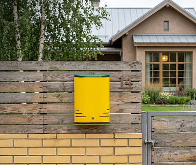 Почтовый ящик Модерн желто-зеленый